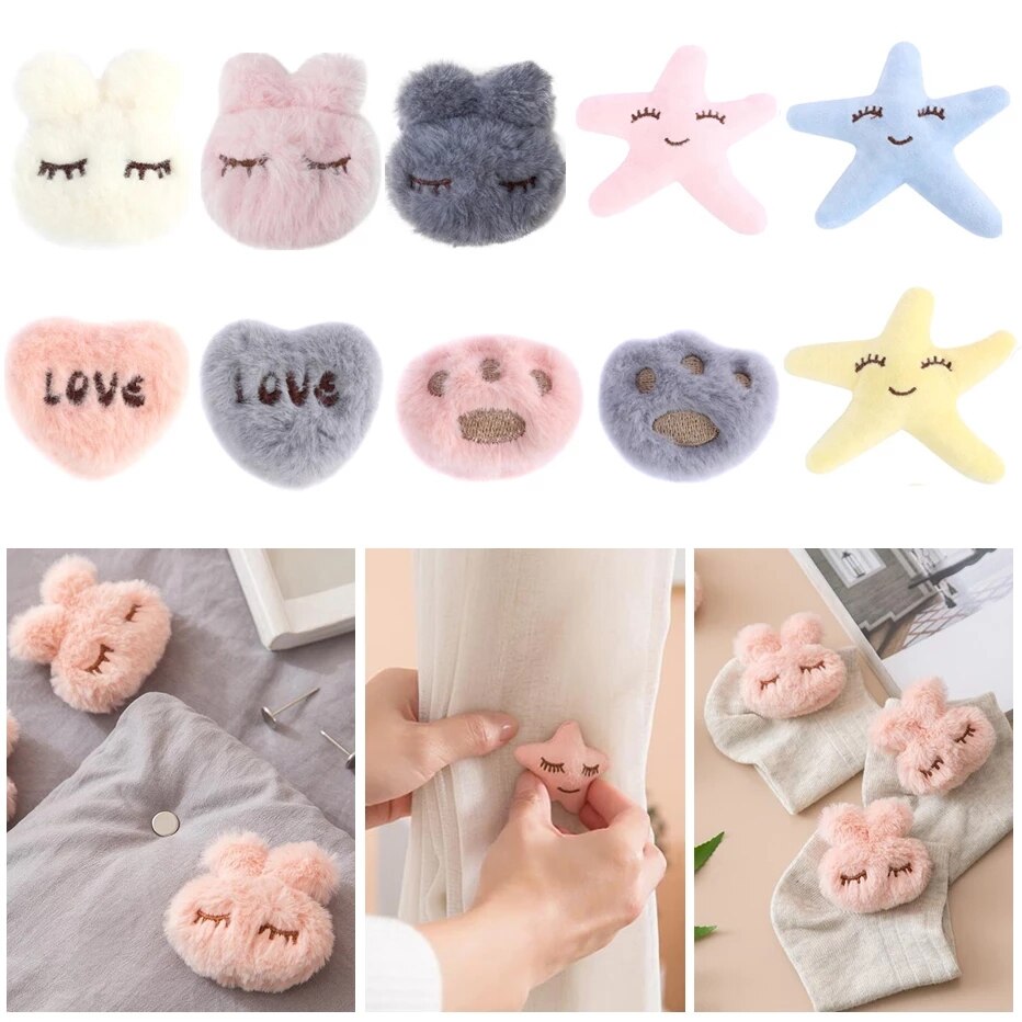 Drap de lit en peluche avec griffe de lapin, 4 pièces, housse de couette, bretelles, bretelles, couvre-matelas, antidérapant, attaches de couette