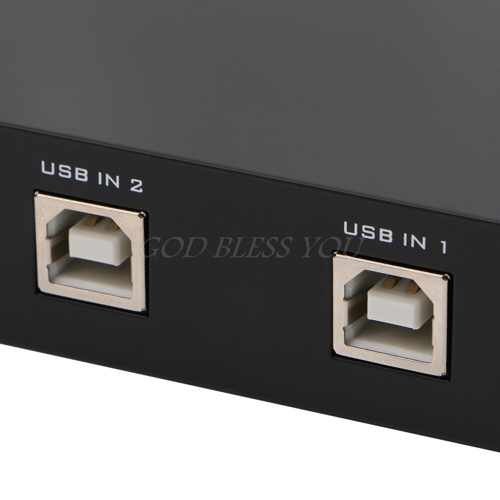 2 Ports USB2.0 Sharing Device Switch Switcher Adapter Box For PC Scanner Printer