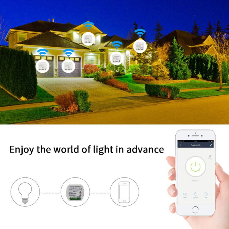 Tuya Smart Zigbee Dimmer Switch Module 1/2 Gang With/No Neutral 2 Way APP Wireless Control Works With Alexa Google 220-240V