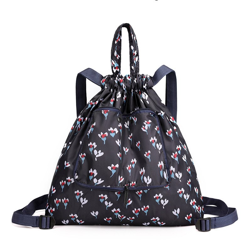 Sac à dos étanche à cordon coulissant pour femmes et hommes, avec motif de feuilles, de sport en plein air, de Fitness, d'entraînement, de gymnastique, de surf, de rangement de chaussures: Moon Flower