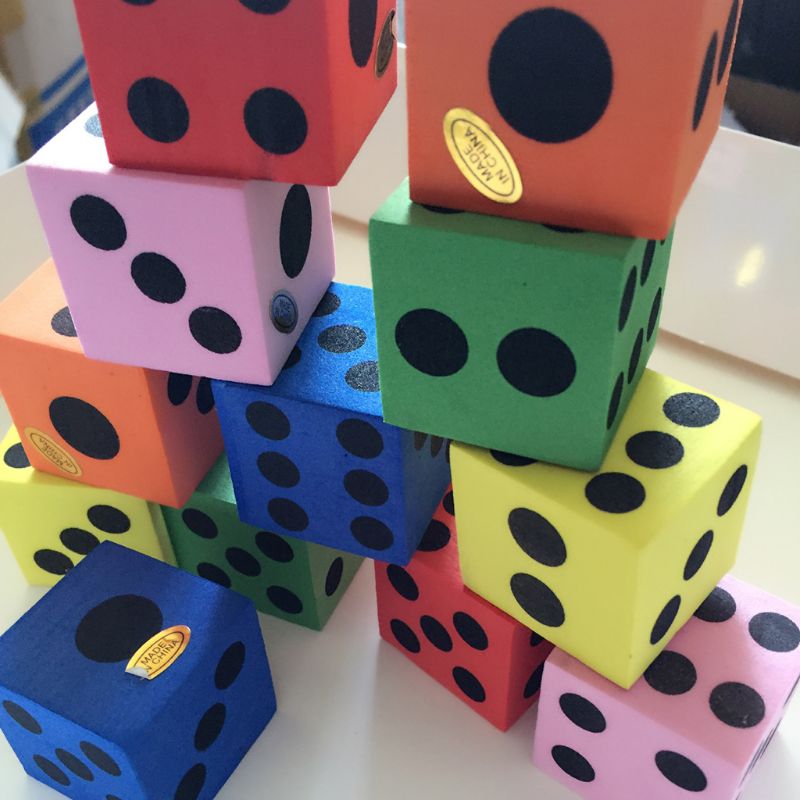 Jeu de dés en mousse-24 paquets de blocs carrés colorés assortis-parfait pour les blocs de construction, les jouets éducatifs, l&#39;enseignement des mathématiques, P