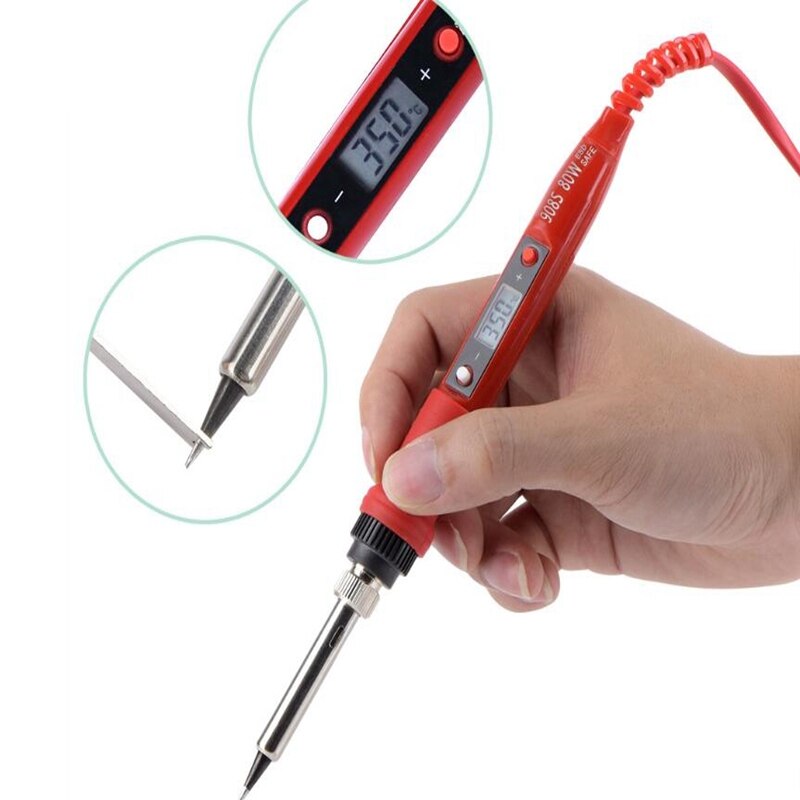 220V 80W LCD Soldering Iron Kit Adjustable Temperature Welding Tools