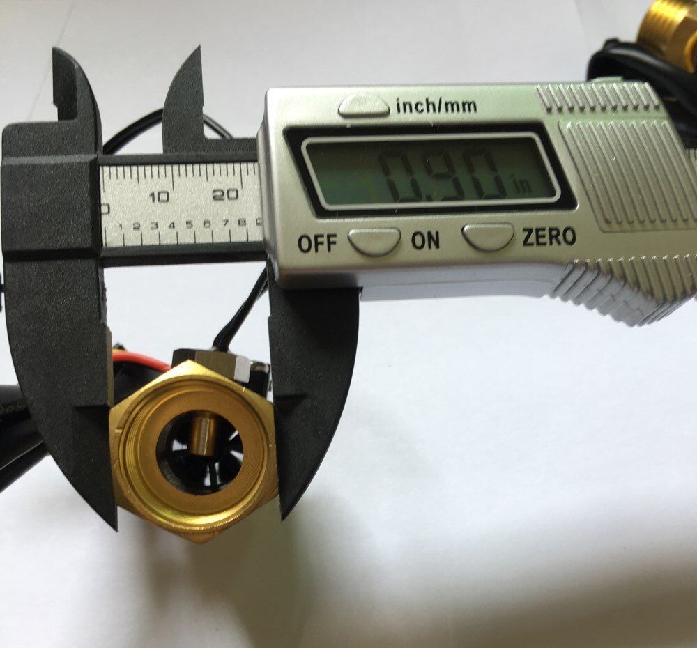 Brass water Hall flow sensor 1/2" YF-B4 NTC rate temperature measurement METER