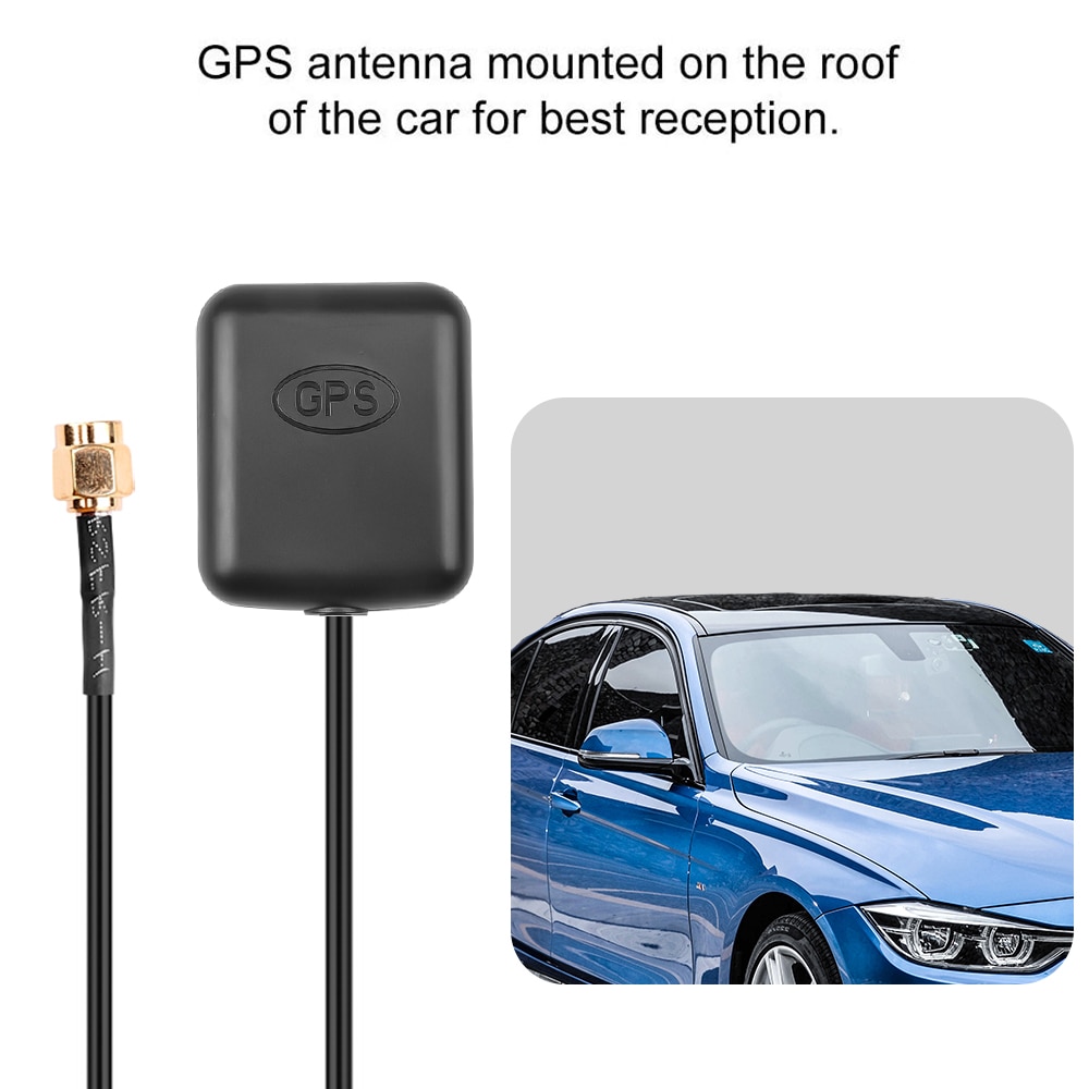 Sma Auto Gps Antenne Navigatie Klepstandsteller Antenne Auto Locator Signaalversterker Ontvanger 1575.42Mhz Black 5V Voor De Meeste Auto 'S