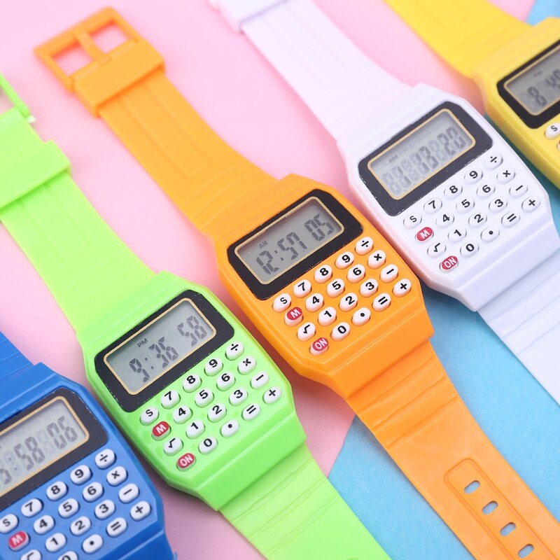 Moda Dei Bambini Del Silicone Data Multi-Purpose Bambini Elettronico Calcolatrice Orologio Da Polso O16 20 Dropshipping