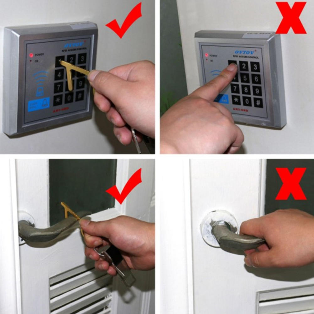 Multi-functional Anti-contact Key Chain Protection Against Epidemic And Anti-virus Easy Pull Button Isolation Portable Door Open