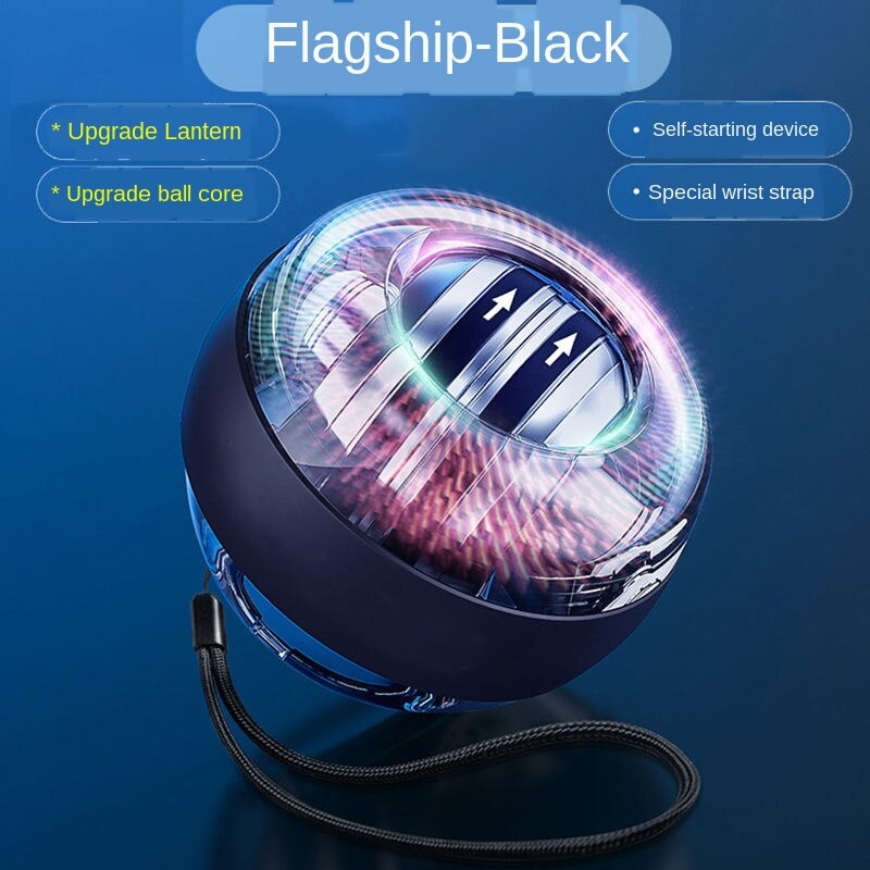 Muscle Relax Wrist Ball Hand Relax Wrist Ball Gyroscope Ball Gyro Arm Exerciser Strengthener Fitness Equipments gym: black