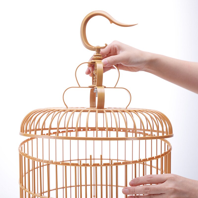 Hanging Bird Cage Plastic Bird Travel Carrier Cage Indoor Outdoor Bird Nest with Rolling Stand for Parrots Conures Lovebird