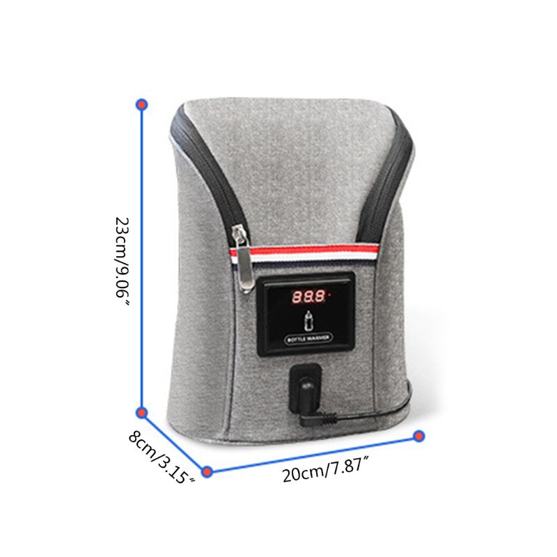 Draagbare, op de auto te monteren dubbele flessenwarmer, reisflesverwarmer voor baby's, geïsoleerde hoes