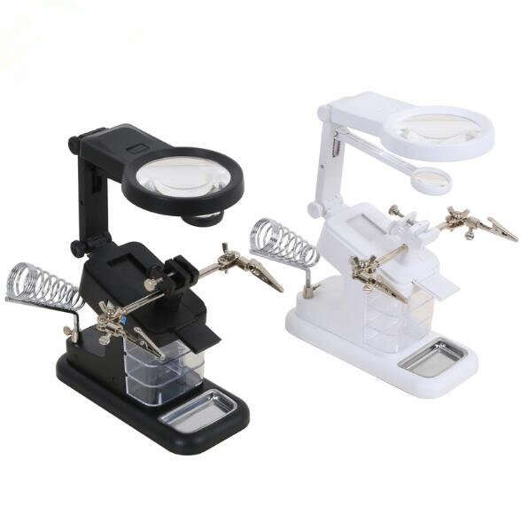 Multi-functional 3X/4.5X Welding LED Magnifier Alligator Clip Holder Clamp Helping Hand Soldering Repair Mgnifying Tool