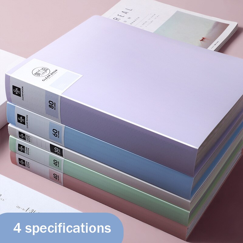 40 60 80 Pages A4 Size A4 Information Book Folder Storage Rganizer Book Multi-layer Loose-leaf Folder Student Office File Book