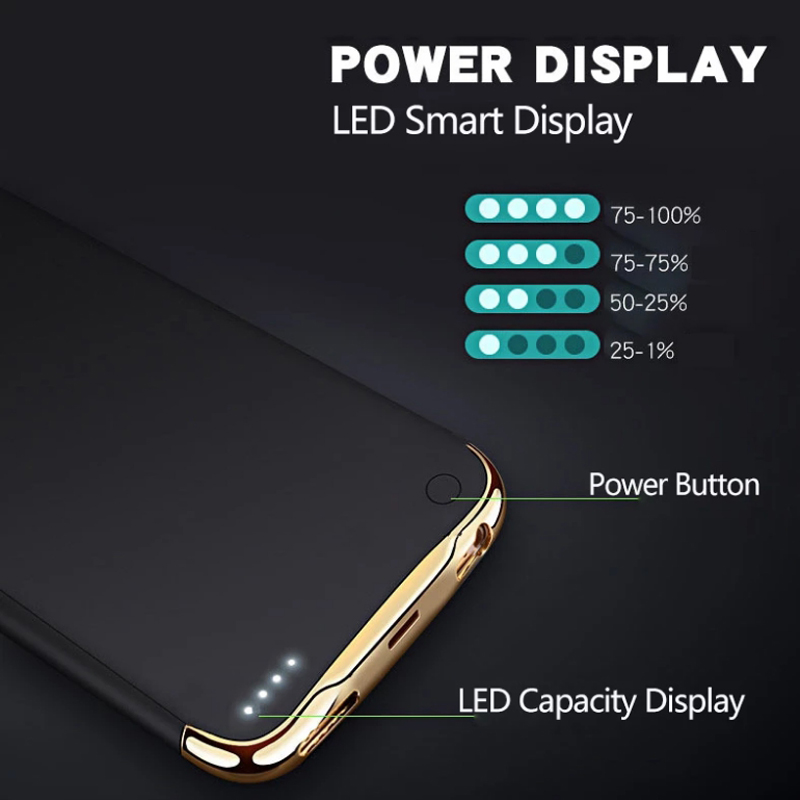 3500/6000mah Battery Charger Case For iPhone 6 6S 7 8 XS Max External Backup Battery Case Power Bank Charging Case Cover
