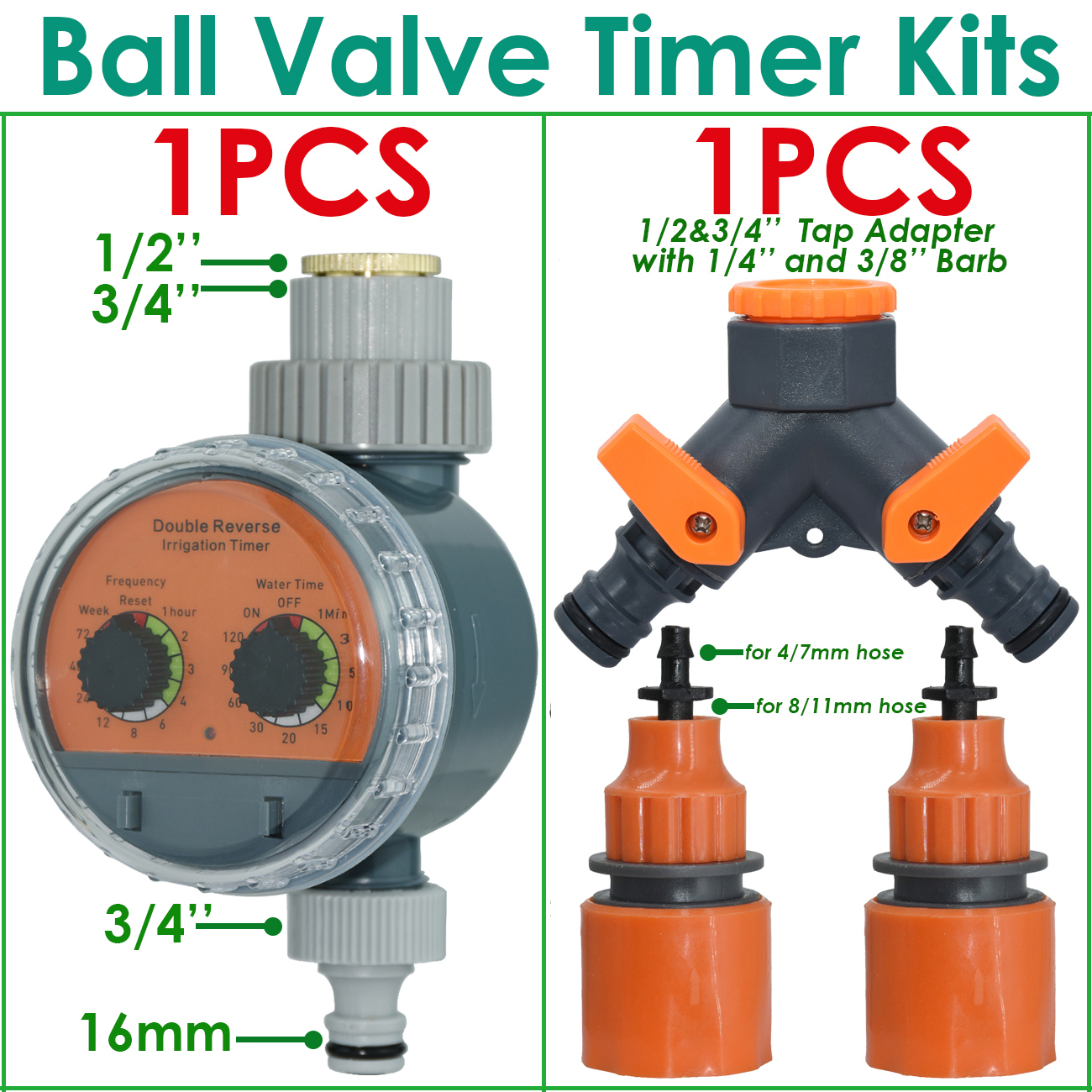 KESLA Ball Valve Irrigation Timer Automatic LCD Watering Electronic Water Tank Controller Irrigator for Home Garden Greenhouse: Brown