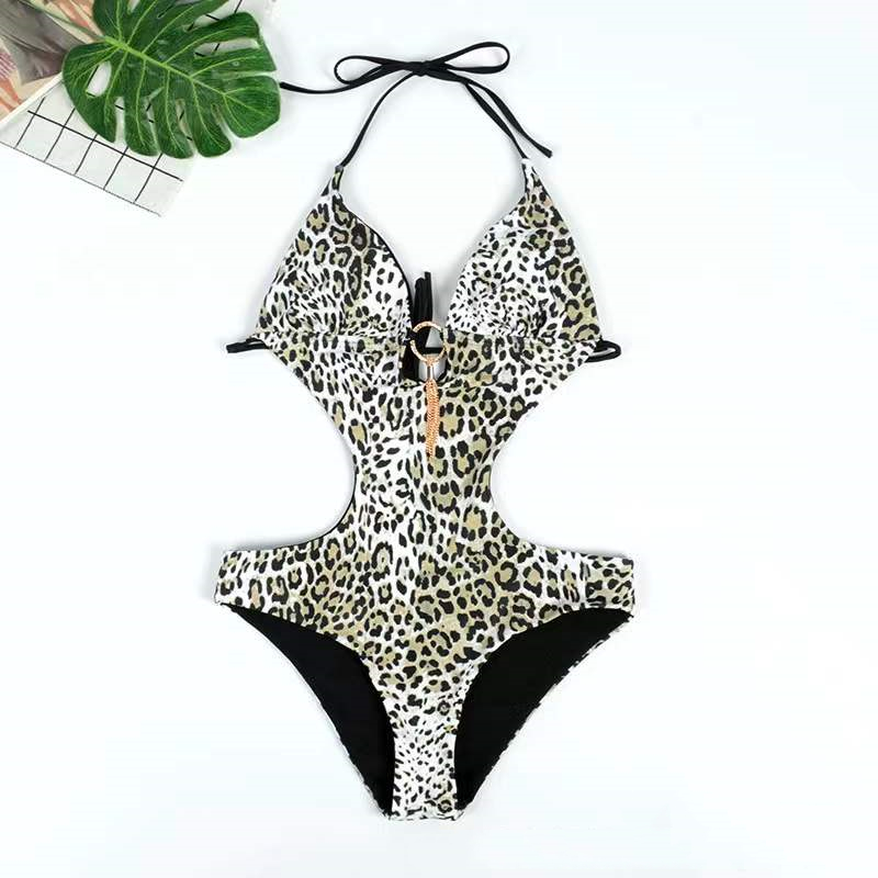 One-Piece Swimsuit Stitching Swimwear Set Sexy Hollow Mesh Swimsuits Push-Up Female Swimwear High Waist Beachwear