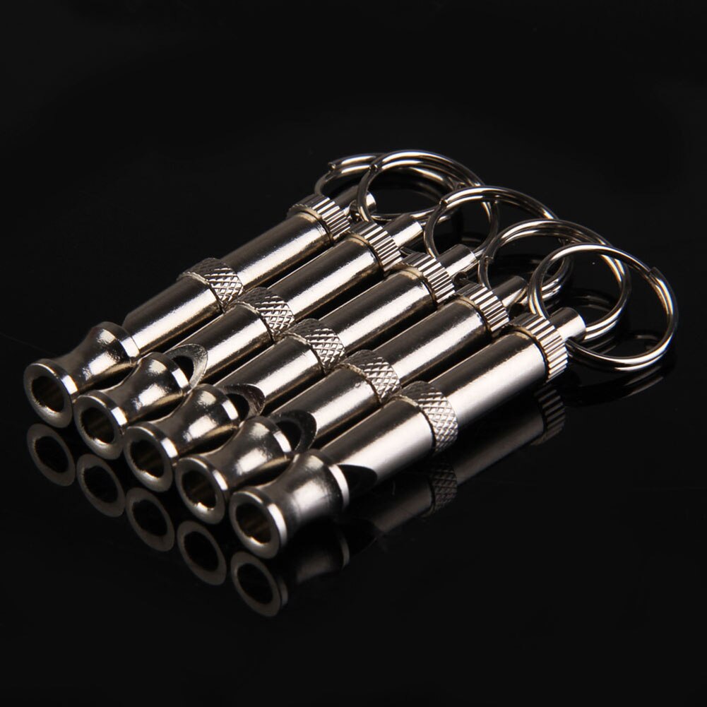 1 Pcs Metal Dog Puppy Whistle Ultrasonic Adjustable Sound Key Training Sound Whistle Sound With Keychain For Dog Pet
