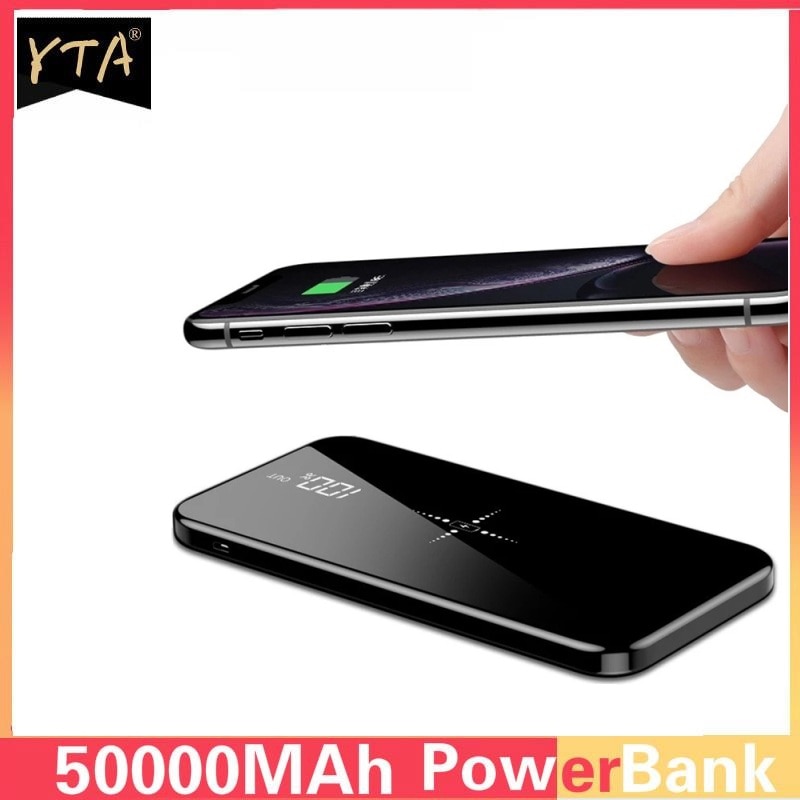 Qi Wireless 50000mah Power Bank Wireless Charger For iPhone Samsung External Battery Bank Built-in Charger Powerbank Portable