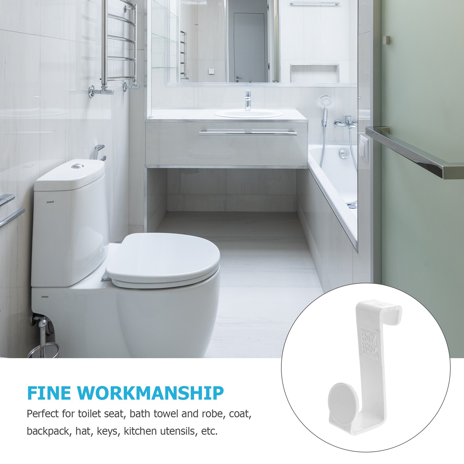 2 Stuks Plastic Potje Haken Multi-Gebruik Haak Wc Tank Haken Badkamer Potje Haken