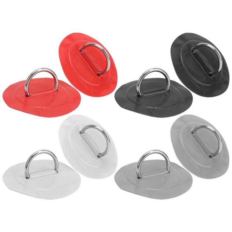 Almohadilla de anillo en D de acero inoxidable, parche para bote inflable de PVC, balsa, bote, canoa, Kayak, tabla de surf, diámetro de 8cm, 4 Uds.