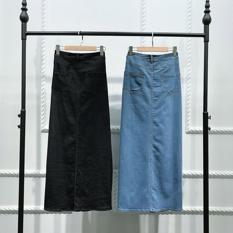 Arabic stretch denim bag hip skirt skirt Muslim women bottoms Turkish vacation shopping casual women skirt Islamic clothing