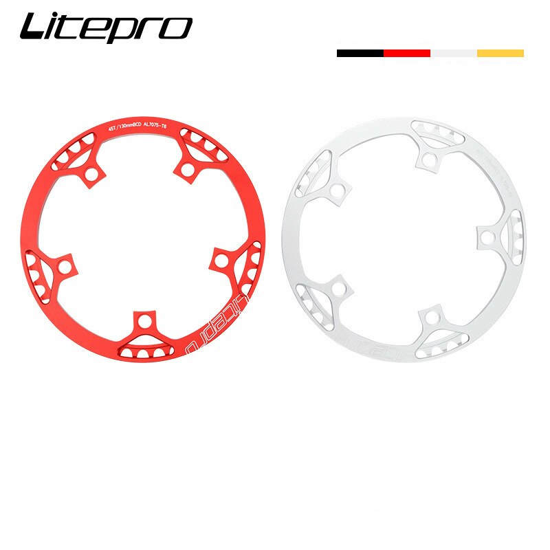 Litepro Folding Bike Chainring 45T/47T/53T/56T/58T Crankset 130BCD BMX Chainwheel Ultralight AL7075 Folding Bicycle Crank