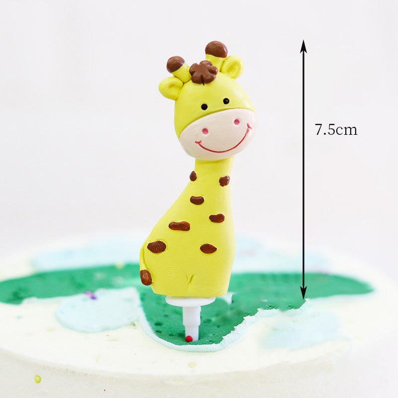 Cute Cartoon Animal Cake Topper Lion panda elephant jungle Cupcake Topper For Festive Farm Birthday Party Dessert Decor: Sika deer2