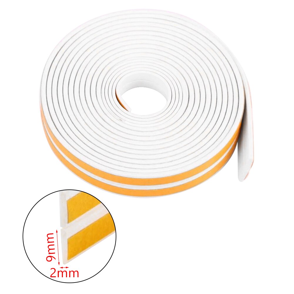 Sound Insulation Strip Foam Sticky Self-adhesive Sealing Anti-Collision Rubber Seal Draught Excluder Tape Door Window: White I