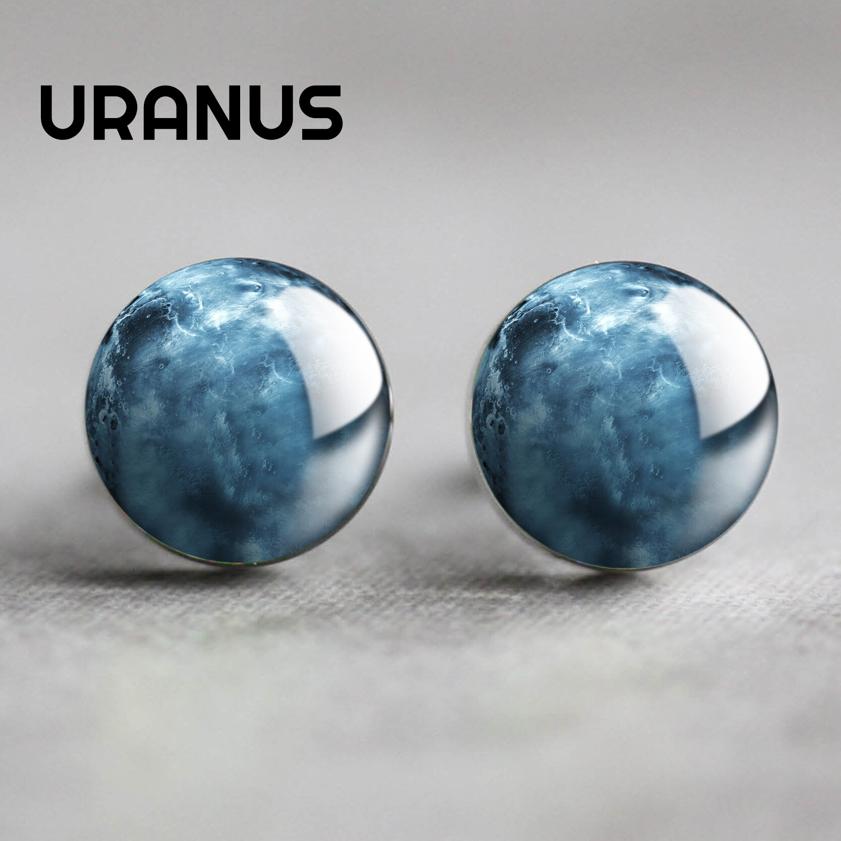 Moon Solar System Planet for Men Wedding Cufflinks Galaxy Nebula Earth Sun Jupiter Jewelry Suit Shirt Cuff Links: URANUS
