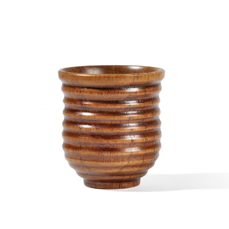 Taza de té de madera creativa de 50ml, vaso Natural, botella de agua de vidrio de vino, tecnología roscada, forrado, vaso de vino especial