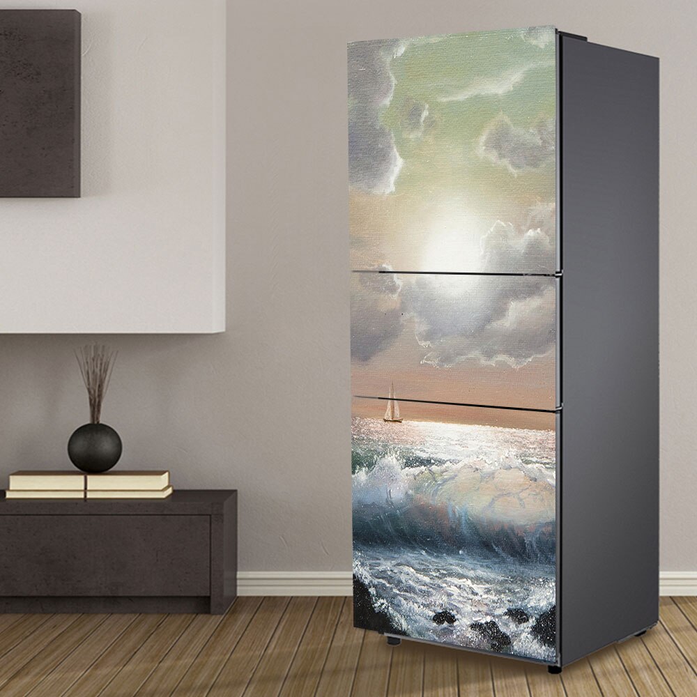 3D Zelfklevende Decoratieve Film Deur Vinyl Koelkast Cover Stickers Koelkast Pvc Behang