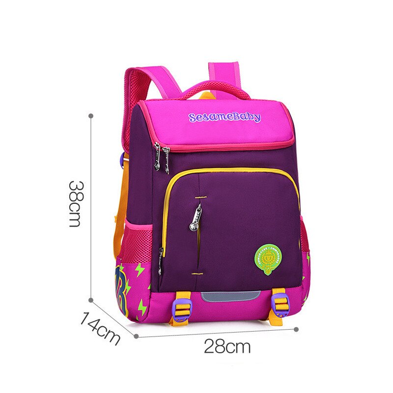 Kinderen School Tassen rugzak voor Jongens Meisjes reistas Rugzakken Grote Capaciteit Rugzak voor 1-5 rangen Mochila Infantil zip: small purple