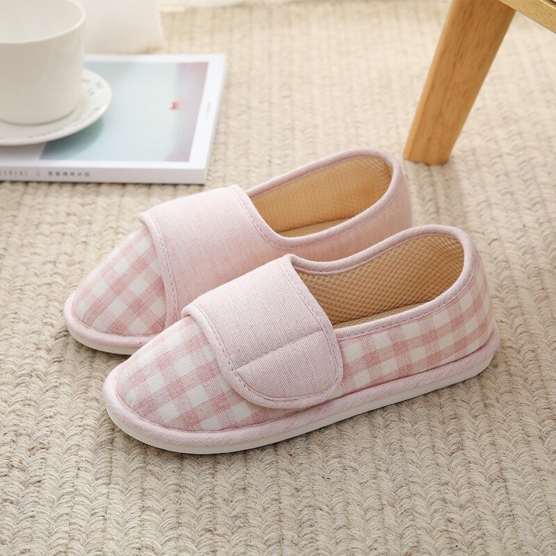 Women Diabetic Slippers Adjustable Closure Comfortable House Shoes Arthritis Edema Wide Slippers Comfy Cozy Shoes Closed Toed: light pink / 36-37 230mm