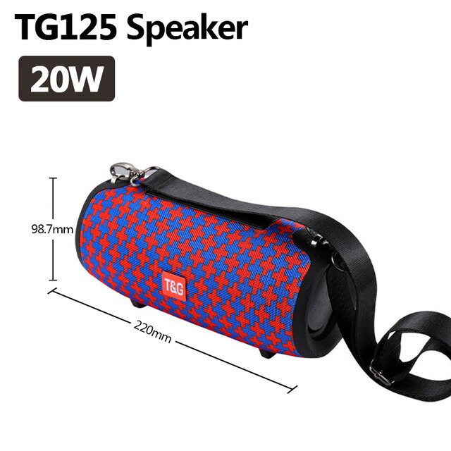 Echt 20W Bluetooth Speaker Draagbare Kolom Computer Muziekspeler Sound System Boom Box Met Fm Radio Aux Tf Subwoofer tg 125: 20W TG125 red blue