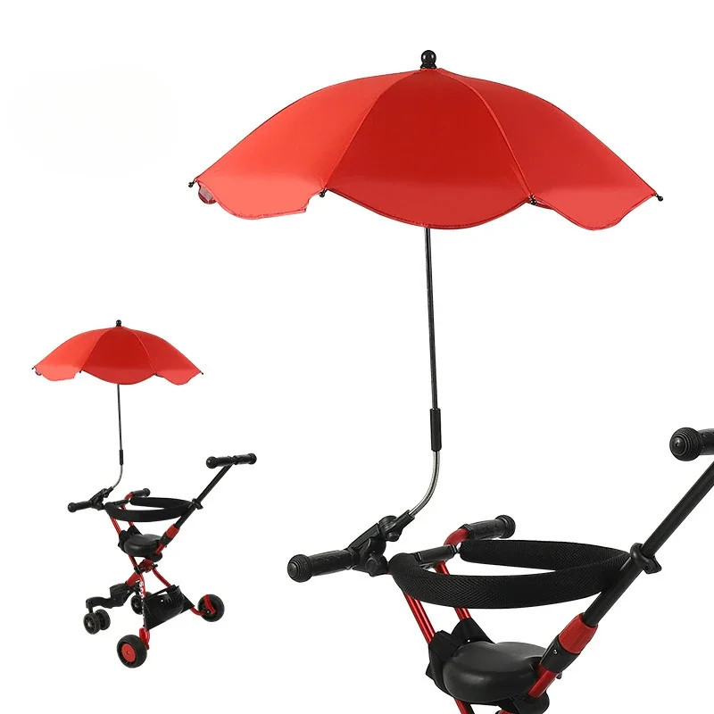 Universele Baby Auto Kinderwagen Paraplu Verstelbare Schaduw Paraplu Uv Zonnescherm Voor Kinderwagen Accessoires Zonneklep Draagbare Parasol Items: WHITE