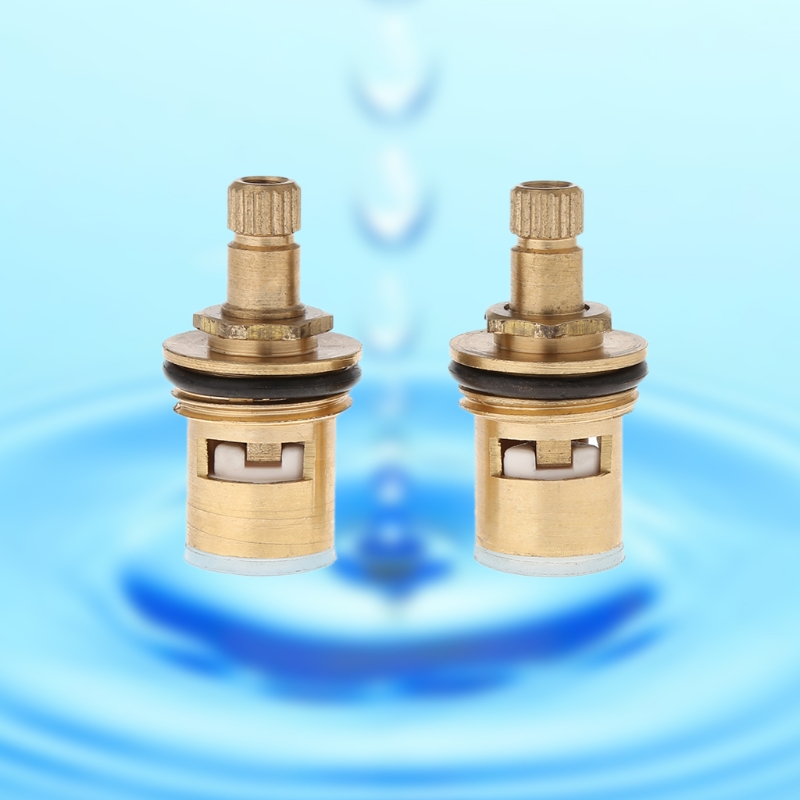 2 Stück Wasserhahn-Ersatz, Messing, 1/4 Umdrehung, G1/2 Zoll, Keramikscheibenkartusche, und kalt