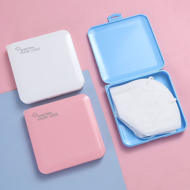 Leuke Masker Opbergdoos Draagbare Vouwen Draagbare Stofmasker Tijdelijke Opbergdoos Kinderen Studenten Mooie Plastic Masker Doos