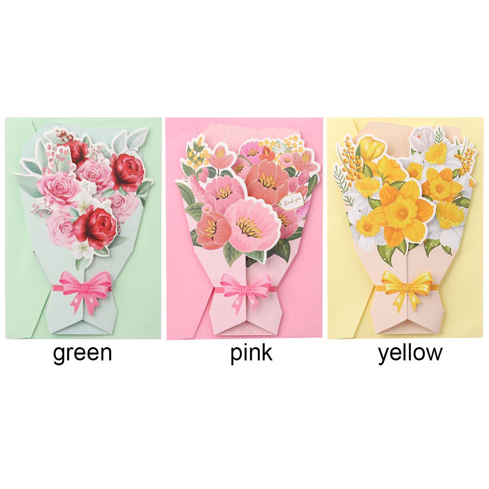 Supplies Blessing Words Card Wedding Invitation DIY Flower Series Card Birthday Greeting Card 3D Foldable Card