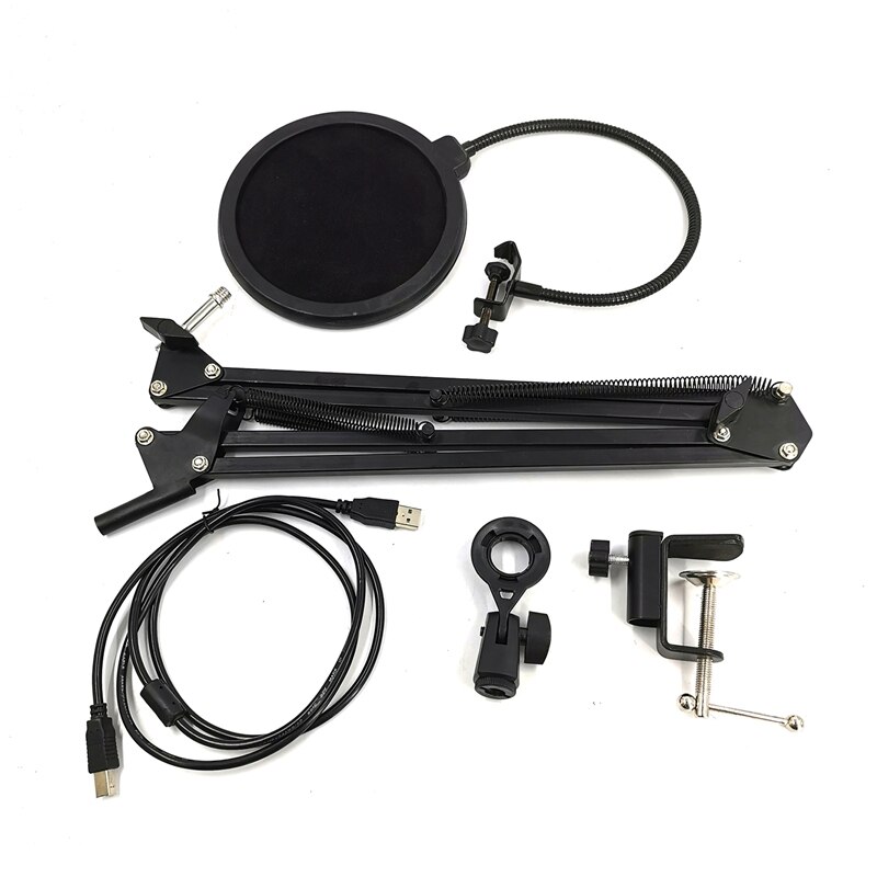 USB Condenser Microphone 35 Stand + Blowout Net Set Computer Recording Microphone Volume Adjusting Microphone Suita
