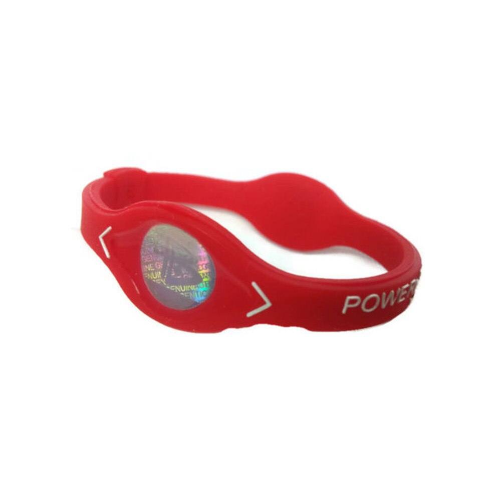 Negative ion silicone energy balance bracelet power energy bracelet sports wristband magnetic therapy silicone W: Red / M