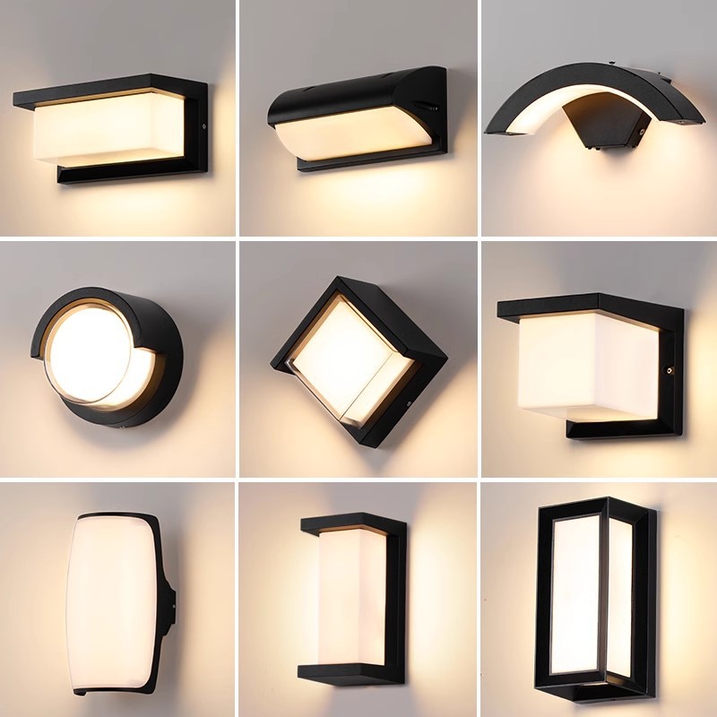 Lámpara Led de pared con Sensor de movimiento IP65 resistente al agua, luces para porche, balcón, jardín, lámpara de pared, cobertizo, luz Led de pared para exteriores para el hogar