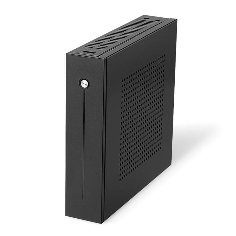 E-T3 Mini-ITX Case Ultra Slim 0.8mm SECC USB2.0 Desktop Computer PC Chassis Support Wall Mount Computer Accessories Black