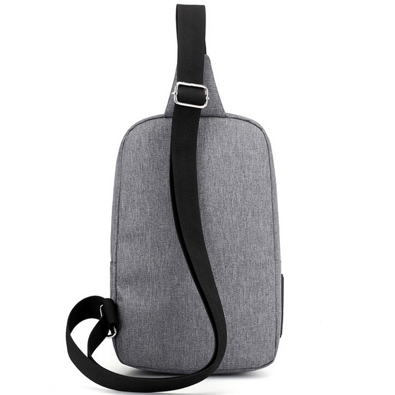 Duopindun Sac Homme Sac à bandoulière pour hommes Sac à bandoulière en toile matériel solide gris couleur USB chargement Sac à main à bandoulière