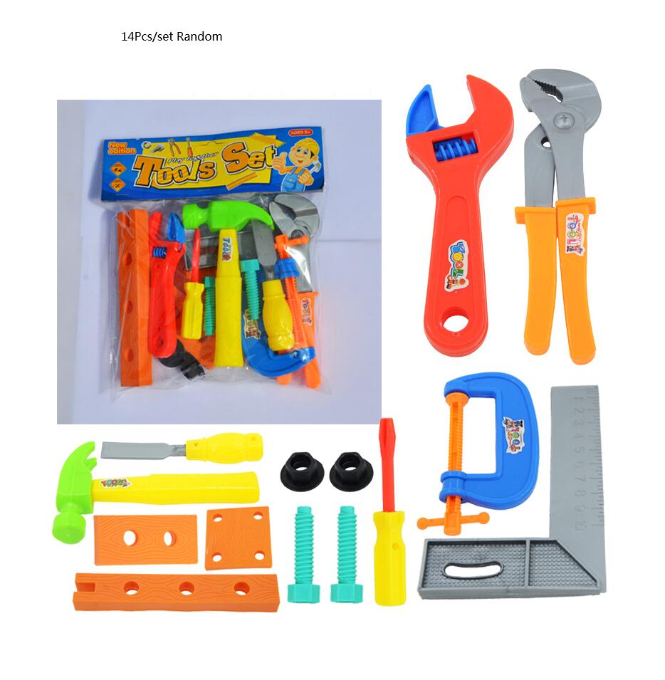 Baby Vroege Educatief Speelgoed Diy Arts Set Jongens Speelgoed Reparatie Tool Plastic Simulatie Ammer Nagels Moer Schroevendraaier Model Gereedschap Speelgoed