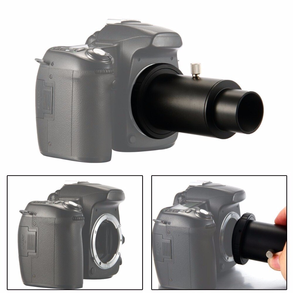 Adaptador de cámara para telescopio, 1,25 ", tubo de extensión, anillo en T para Canon EOS Metal