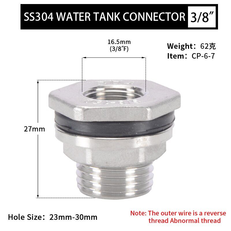 Stainless Steel Water Tank Connector 1/4'' 3/8'' 1/2'' 3/4'' 1'' 1-1/4'' 1-1/2'' 2'' Female Pipe Single Fittings Nut Jointer: 3fen