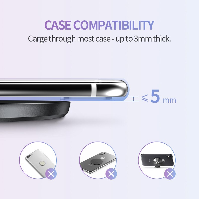 Udyr-cargador inalámbrico Qi para Samsung Galaxy S10, S9/S9 + S8, Note 9, almohadilla de carga rápida para iPhone 11 Pro, XS, Max, X, XR, 8 Plus, 10W