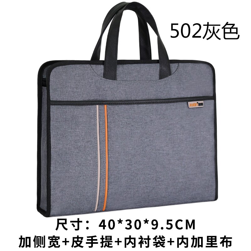 Brief case Men Casual Business Bag A4 Male Workbag Brief Bag Hand Belt Canvas Bag: 502 GRAY