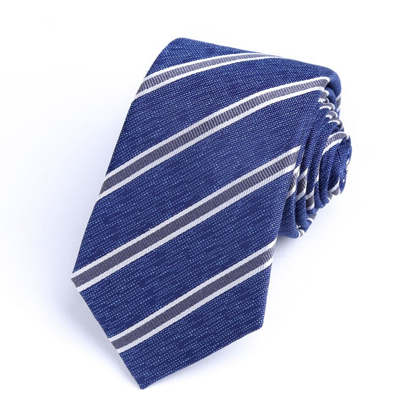 Men's Silk Striped Necktie 7cm Business Casual: F