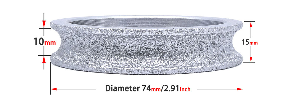 SUBRILLI Diamant Schleifen Rad Vakuum Gelötete Volle Bullnose Diamant Router bisschen Profilierung Rad Für Stein Granit Rand Schleif: 10MM