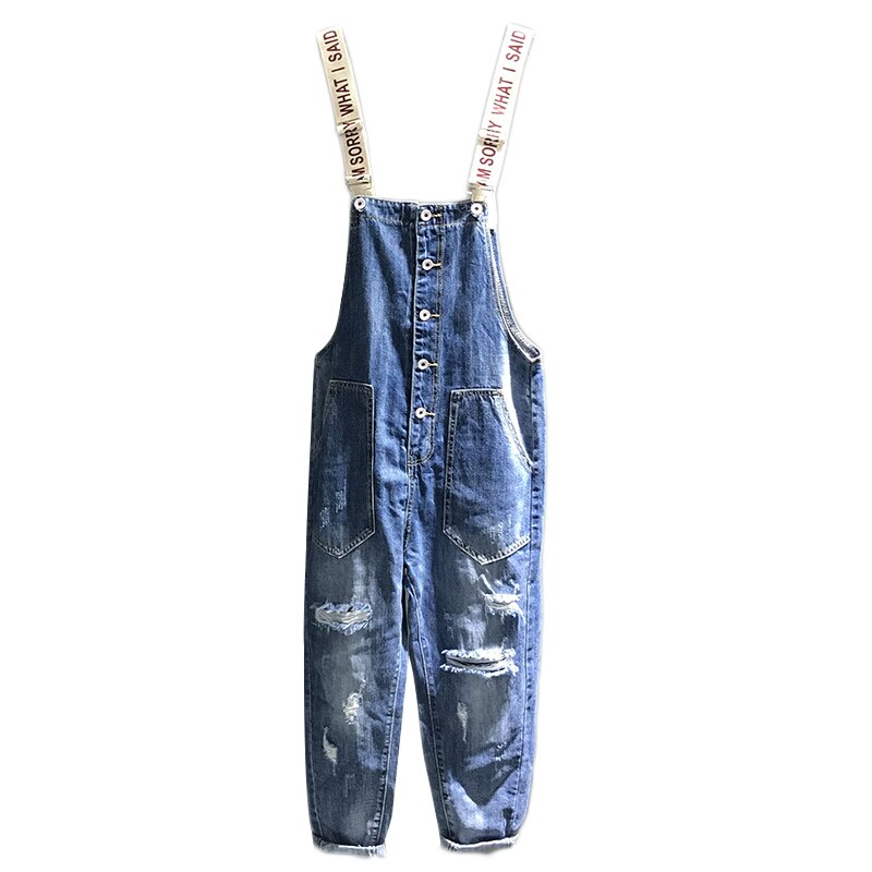 Jean à bretelles pour femmes, pantalon à bretelles ample, style Streetwear, salopette classique: L