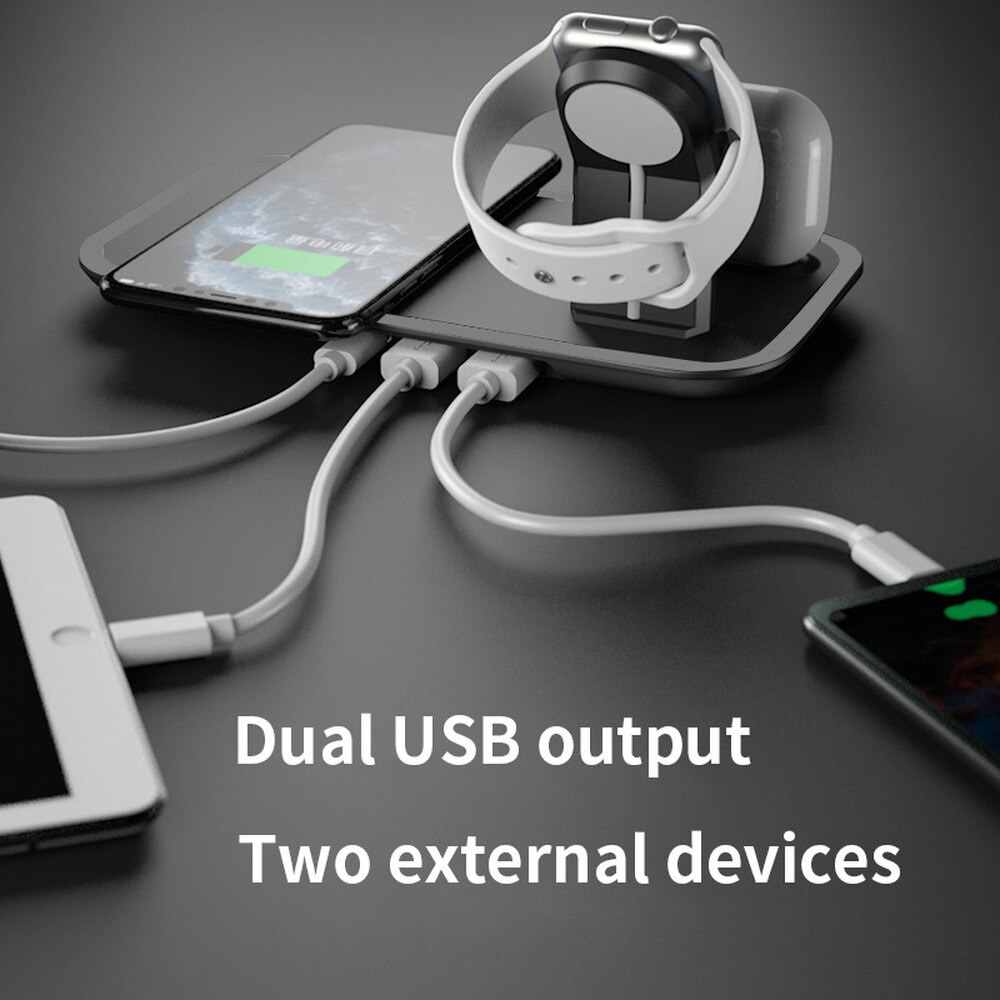 5 em 1 multifuntional carregador sem fio para apple relógio airpods airpods pro iphones série 10w rápida doca de carregamento sem fio